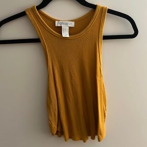 Yellow High-neck Cropped Tank